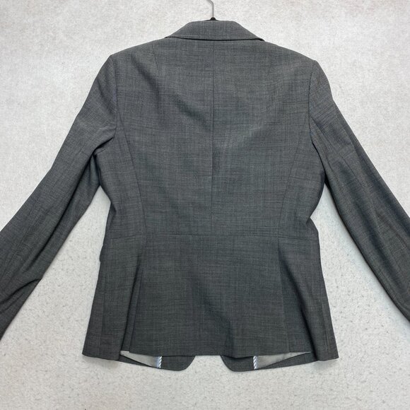 Banana Republic Blazer Womens 8 Gray One Button Wool Blend Jacket - Picture 12 of 14